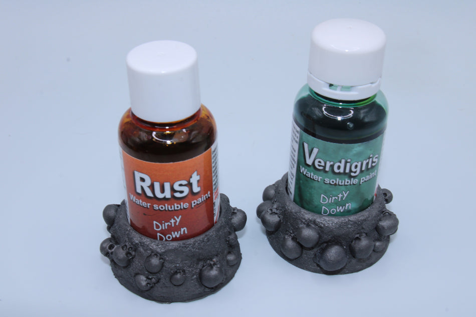 Set of 2 Pot Holders for 25ml Dirty Down Weathering Paints - Dark Theme (Skulls)