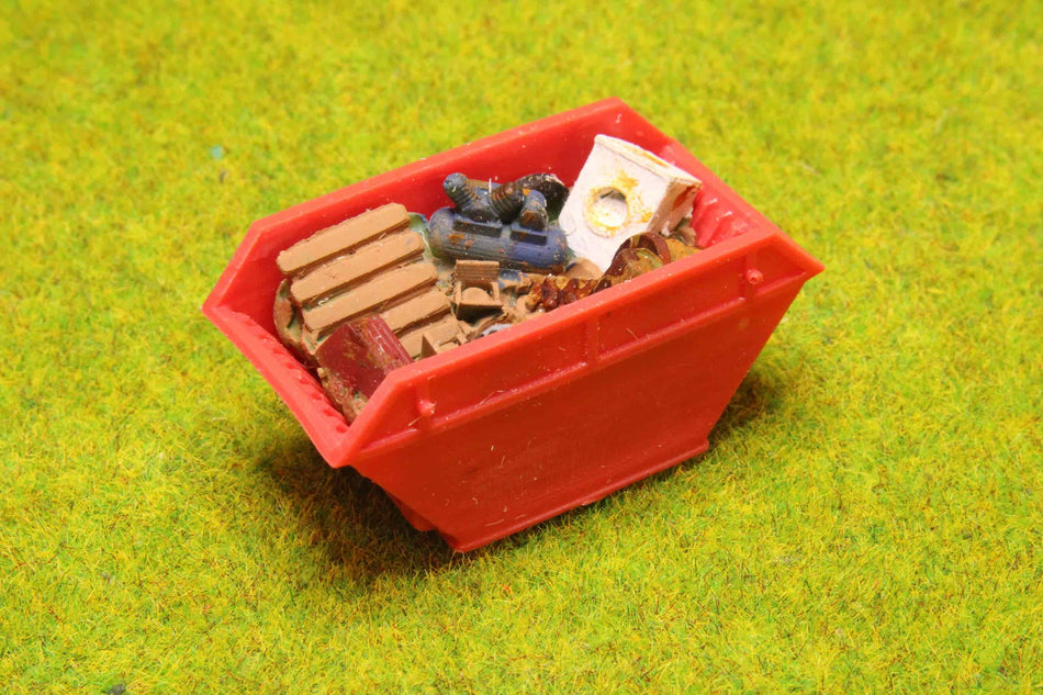 Red Small Container with Mixed Waste- H0 Scale