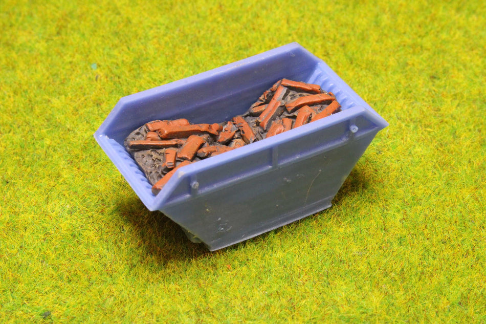 Blue Small Container with Old Brickwork- H0 Scale