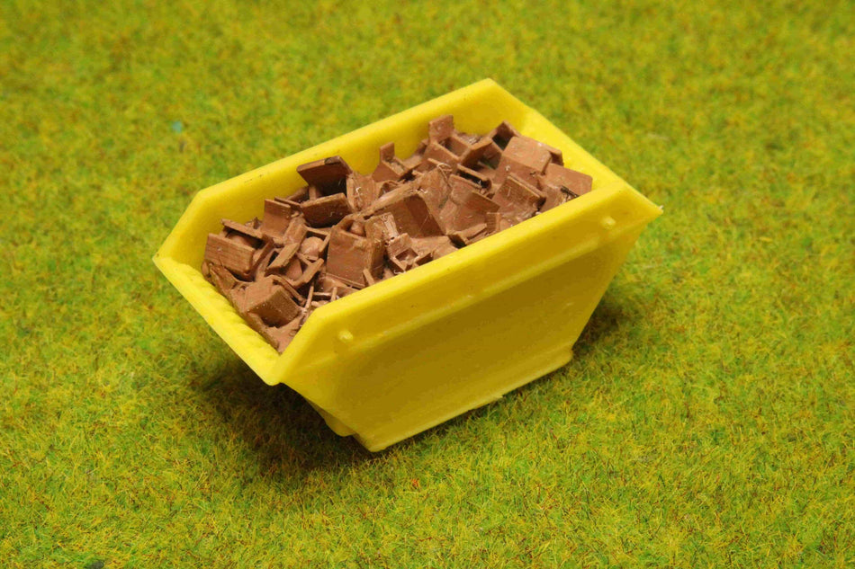 Yellow Small Container with Cardboard Waste- H0 Scale