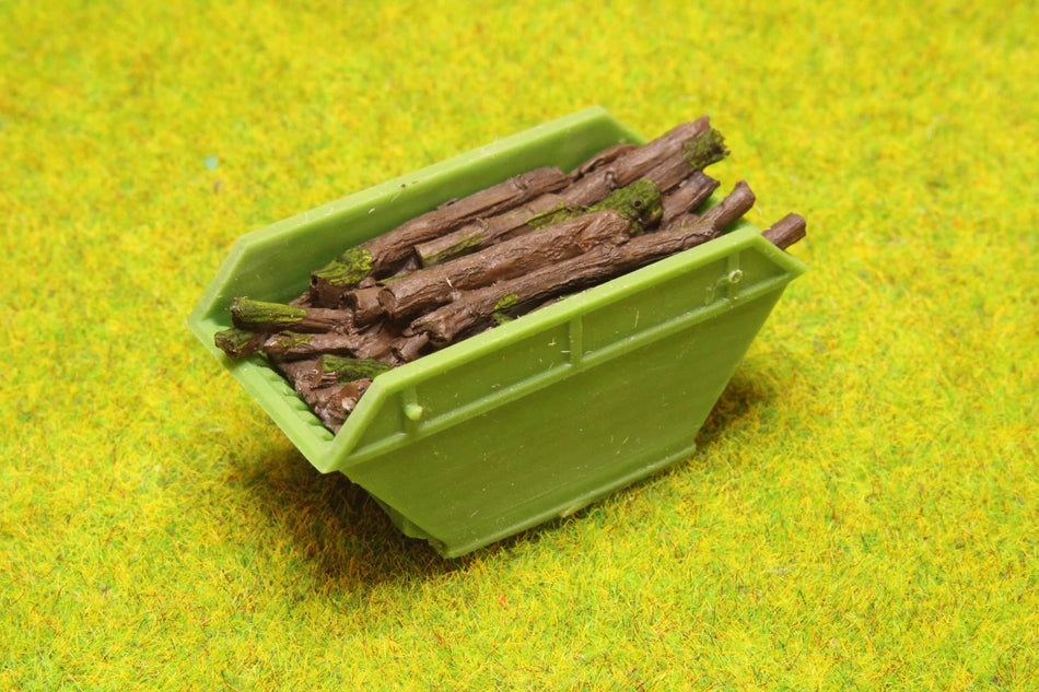 Green Small Container with Tree Branches - H0 Scale