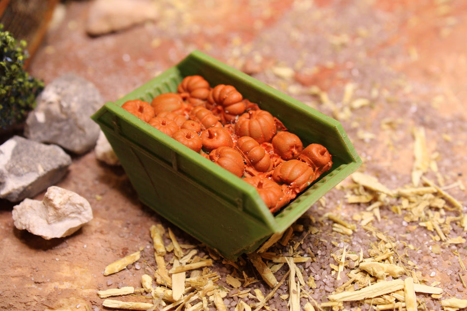 Green Small Container with Pumpkins - H0 Scale