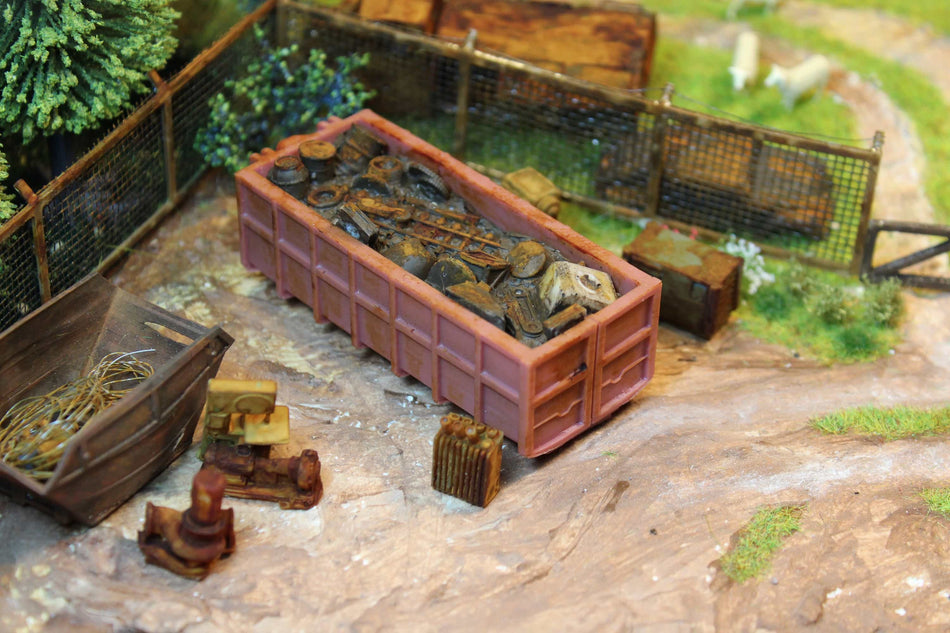 Brown High Container with Scrapmetal - H0 Scale