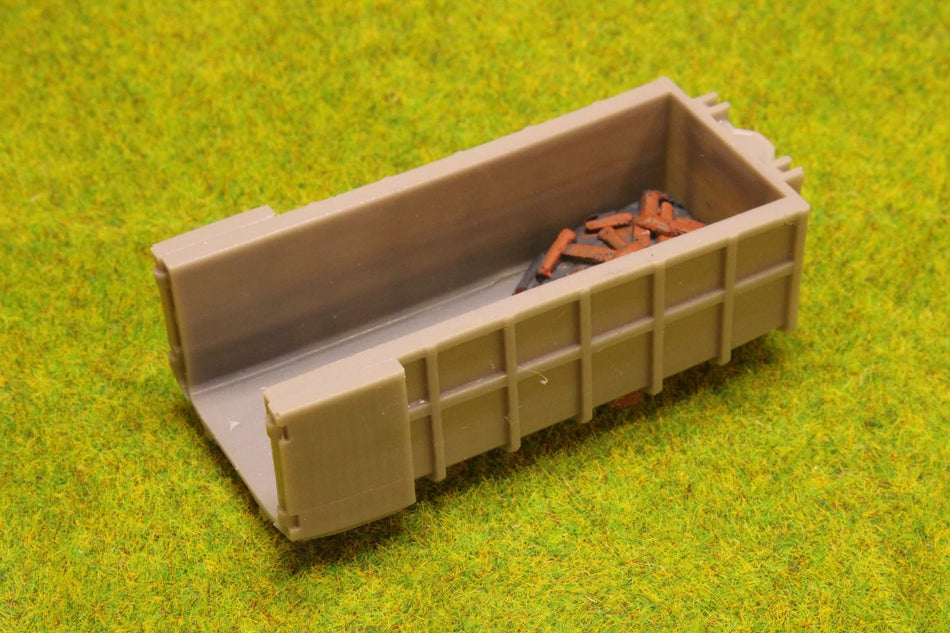 Grey High Container with old brickwork - H0 Scale