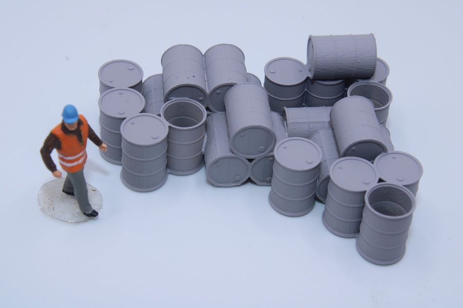 Dumped Barrels - HO scale