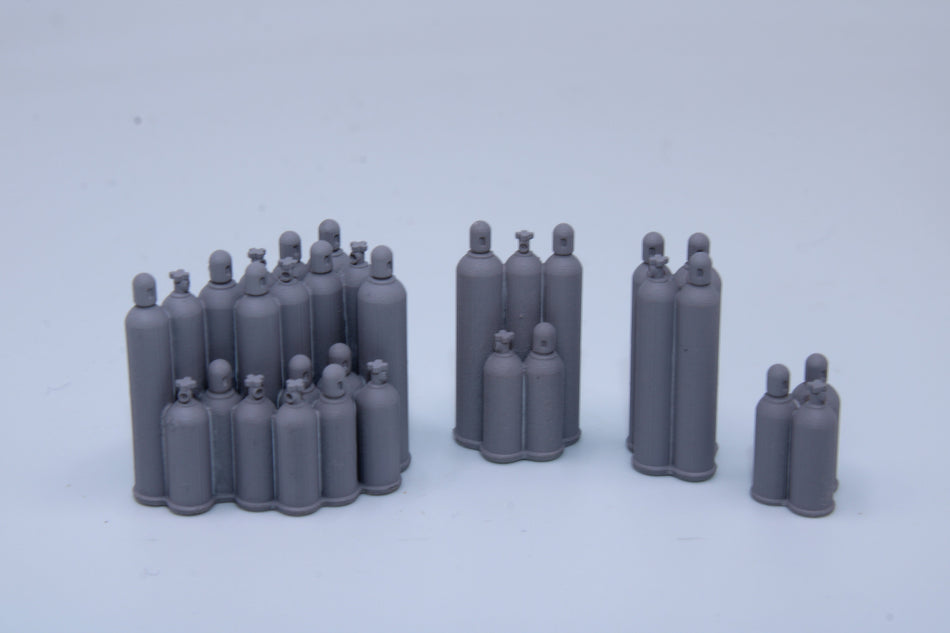 Cluster of gas cylinders - Set of 4 - HO scale