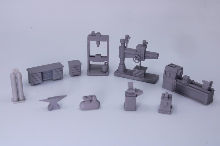 HO Scale Workshop Machines Set | 10-Piece Metalworking Tools | OO Scal ...