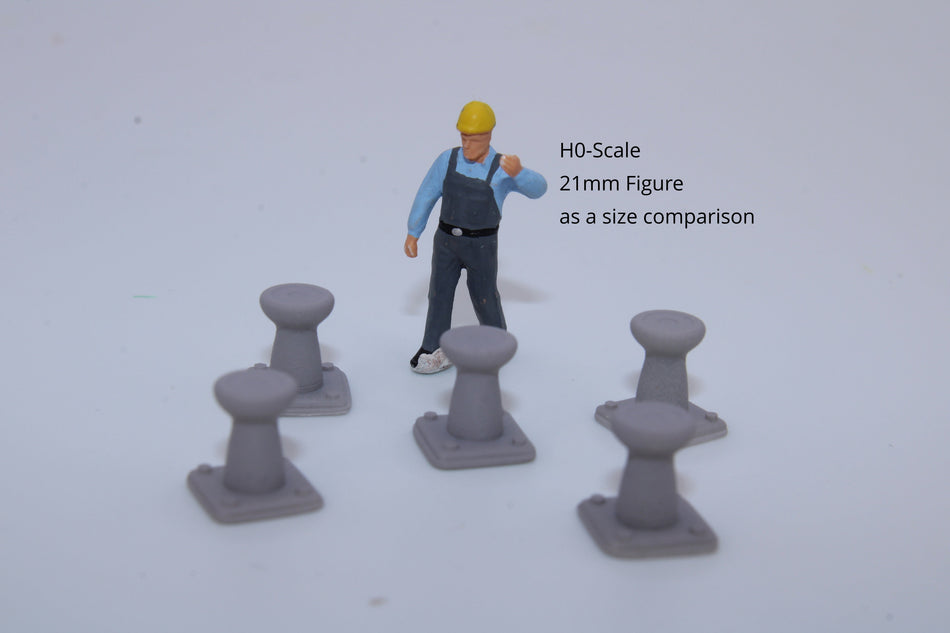 Bollard Round (5pcs) - H0 Scale