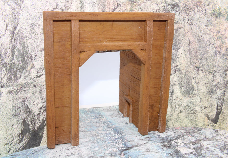 HO Scale Wooden Look Train Tunnel Portal with Inner Walls