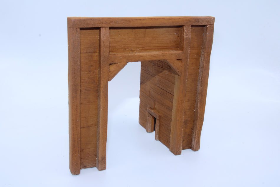 HO Scale Wooden Look Train Tunnel Portal with Inner Walls