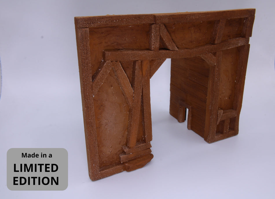 HO Scale Wooden Look Train Tunnel Portal with Inner Walls