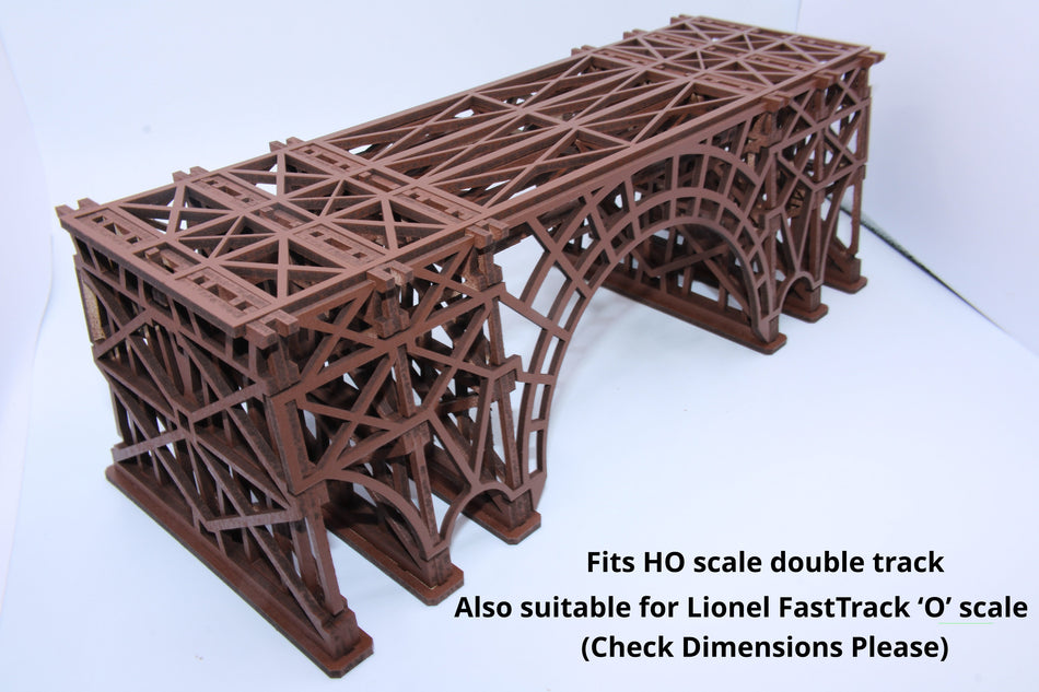 Laser Cut Wooden Bridge Kit – HO Scale Double Track - Fits also FastTrack O Scale