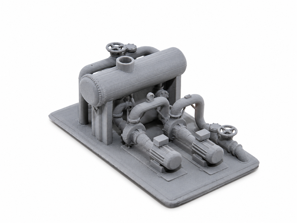 Miniature Industrial Pump Station with Feed Tank & Filters – Z / N / TT Scale