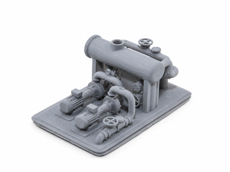 Miniature Industrial Pump Station with Feed Tank & Filters – Z / N / TT Scale