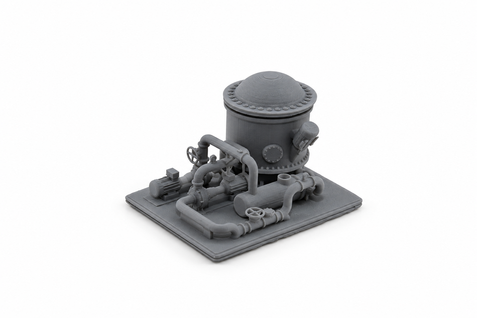 Miniature Industrial Mixing Tank with Pumps – Z / N / TT Scale