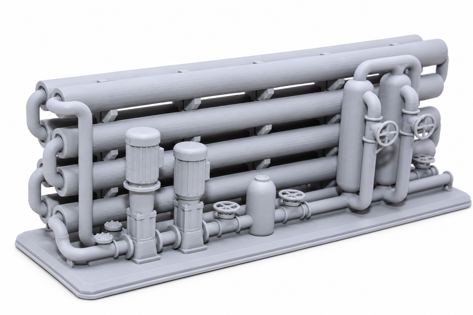 RO Filtration System Miniature | Industrial Water Treatment Plant - HO / S / O Scale