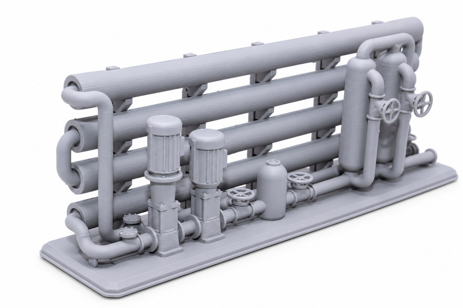 RO Filtration System Miniature | Industrial Water Treatment Plant - HO / S / O Scale