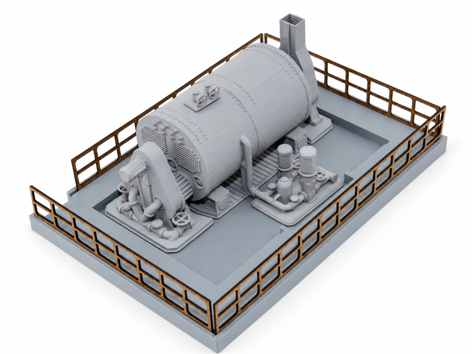 HO Scale Industrial Steam Boiler with Heavy Fuel Oil Burner