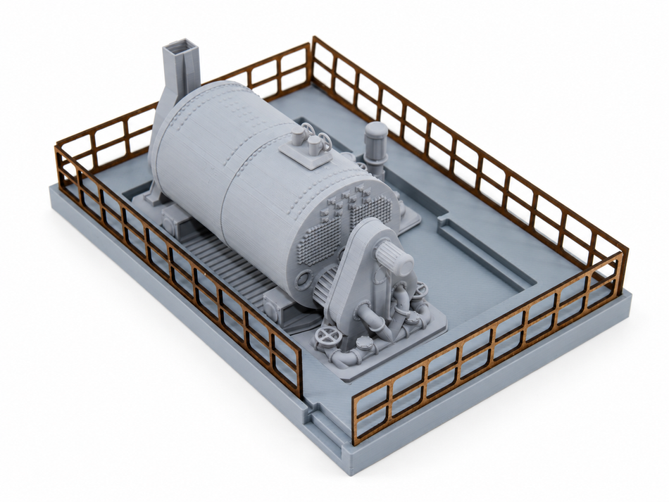 HO Scale Industrial Steam Boiler with Heavy Fuel Oil Burner