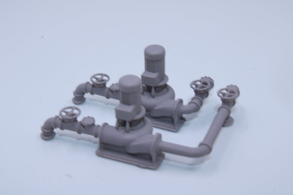 Industrial Pump Set with Piping Large – 2 Units - All Scales