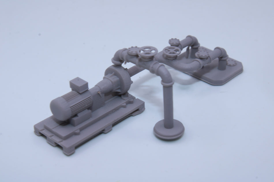 Industrial Pump with Piping Large - All Scales