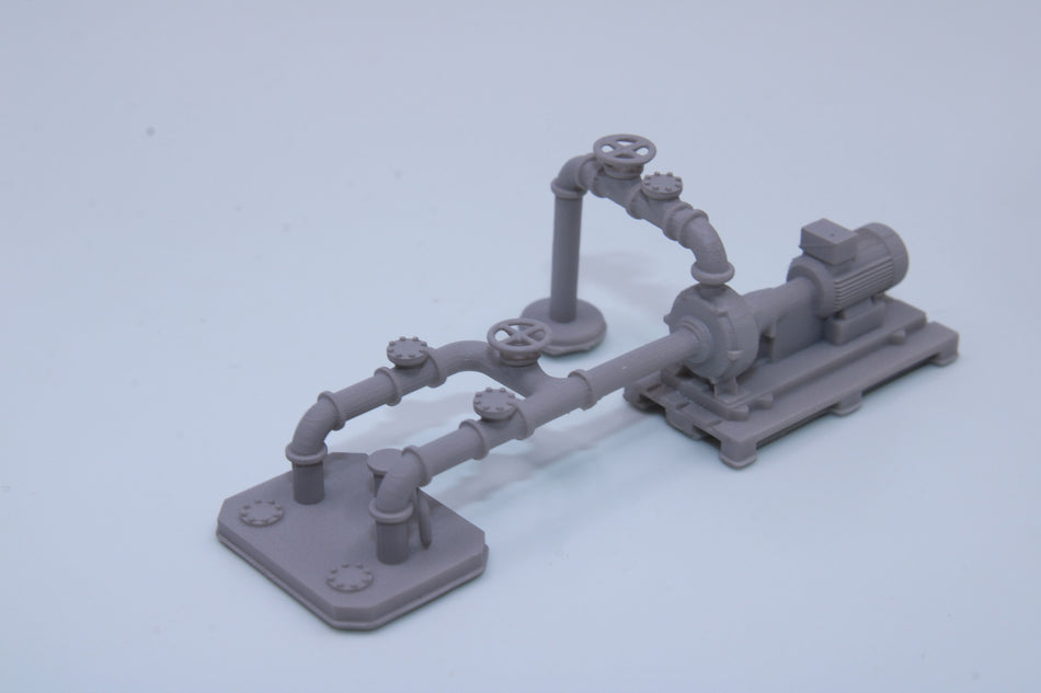 Industrial Pump with Piping Large - All Scales