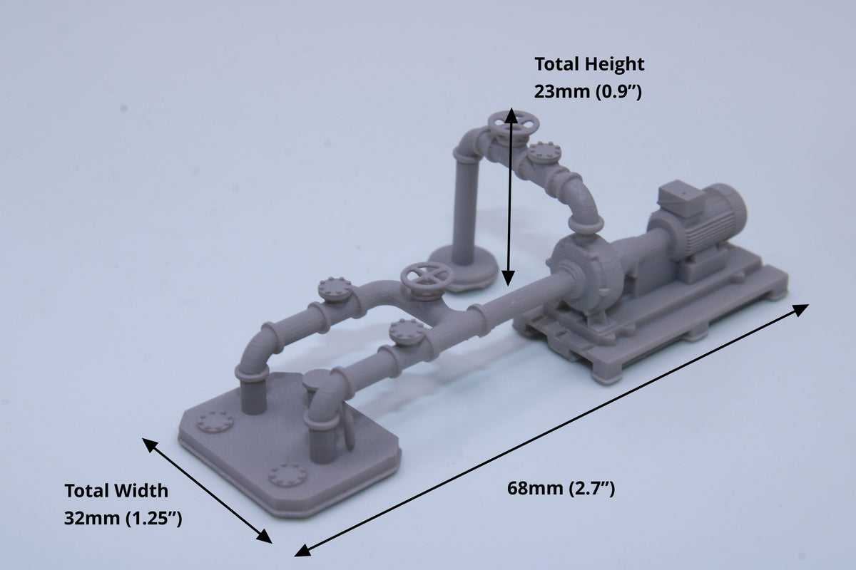 Pumps Scale Draw Industrial Pump with Piping - All Scales – Feisters Miniatures