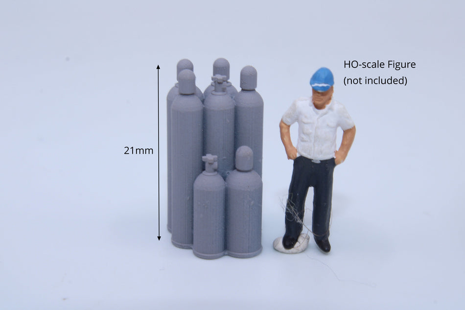 Set of gas cylinders - Set of 4 - HO scale
