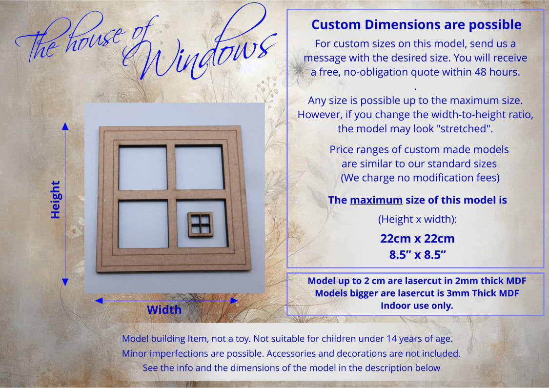 Mdf Model Window Frames MDF Laser Cut Window Frames – Miniature Square Windows in Multiple Siz ...