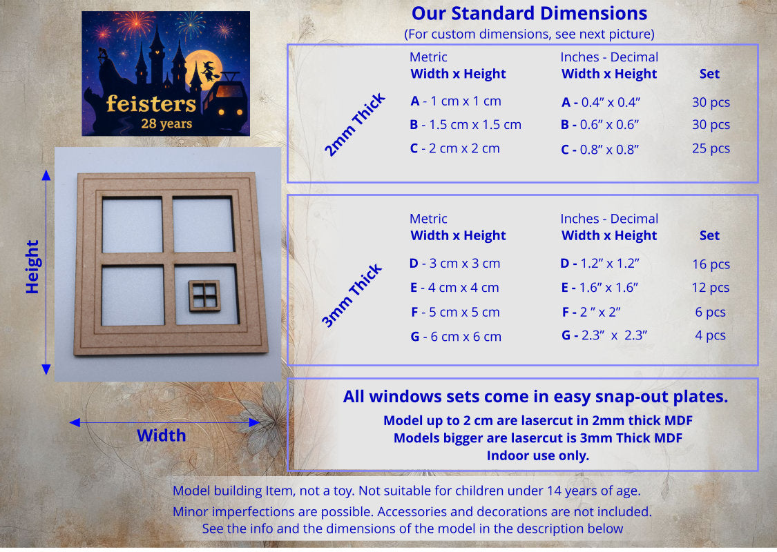 Mdf Window Frame MDF Laser Cut Window Frames – Miniature Square Windows in Multiple Siz ...