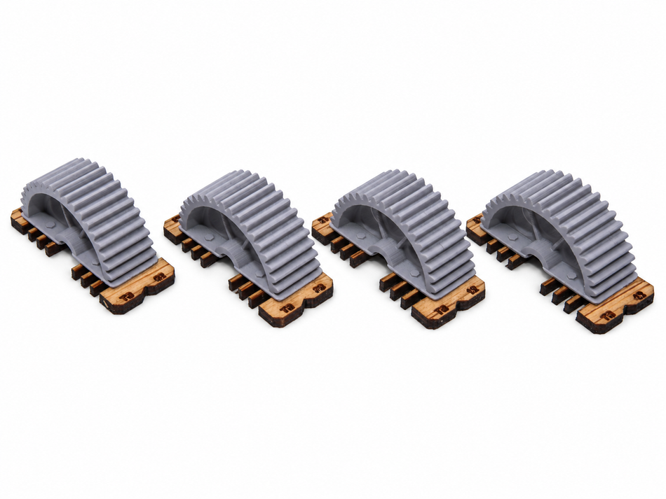 N Scale Industrial Gear Load – Factory Machinery – Train Load – 4-Piece Set