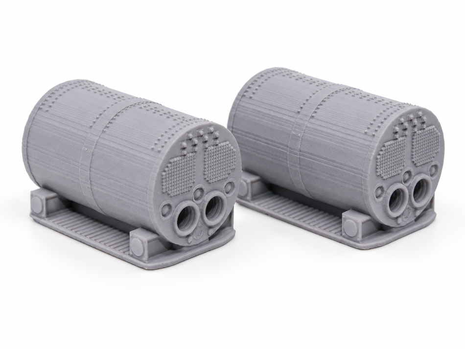 N Scale Industrial Steam Boilers – Factory Equipment – Train Load – 2-Piece Set