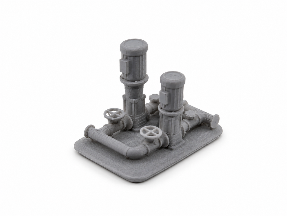 Miniature Industrial Pump Station – Set of 3 – Z / N / TT Scale