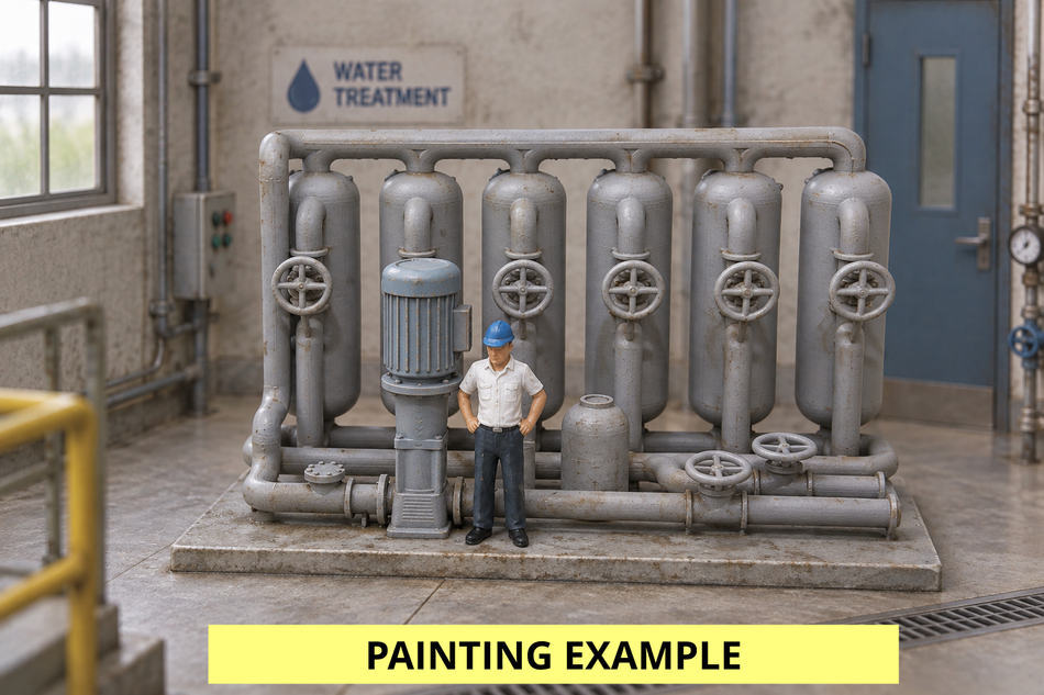 Industrial Filter Installation Miniature | Pump & Filter Skid - HO / S / O Scale